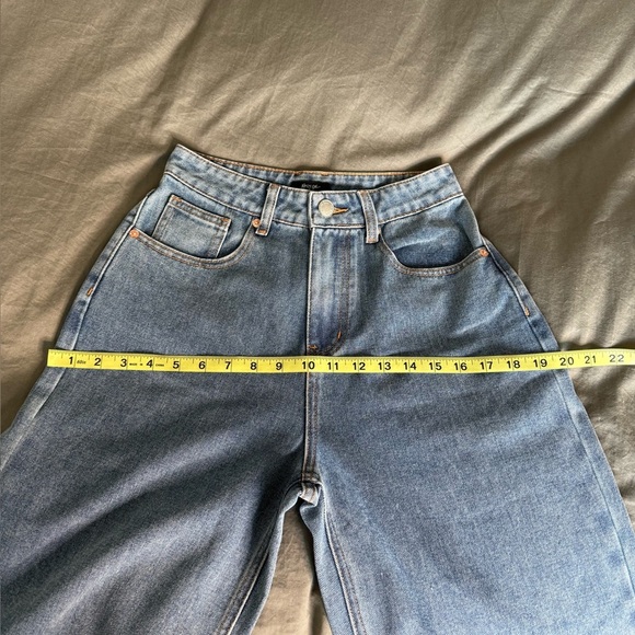 Nasty Gal Denim Corset and Baggy Jeans Set Womens 4 Loose Fit Y2K Baddie jnco - Picture 6 of 11